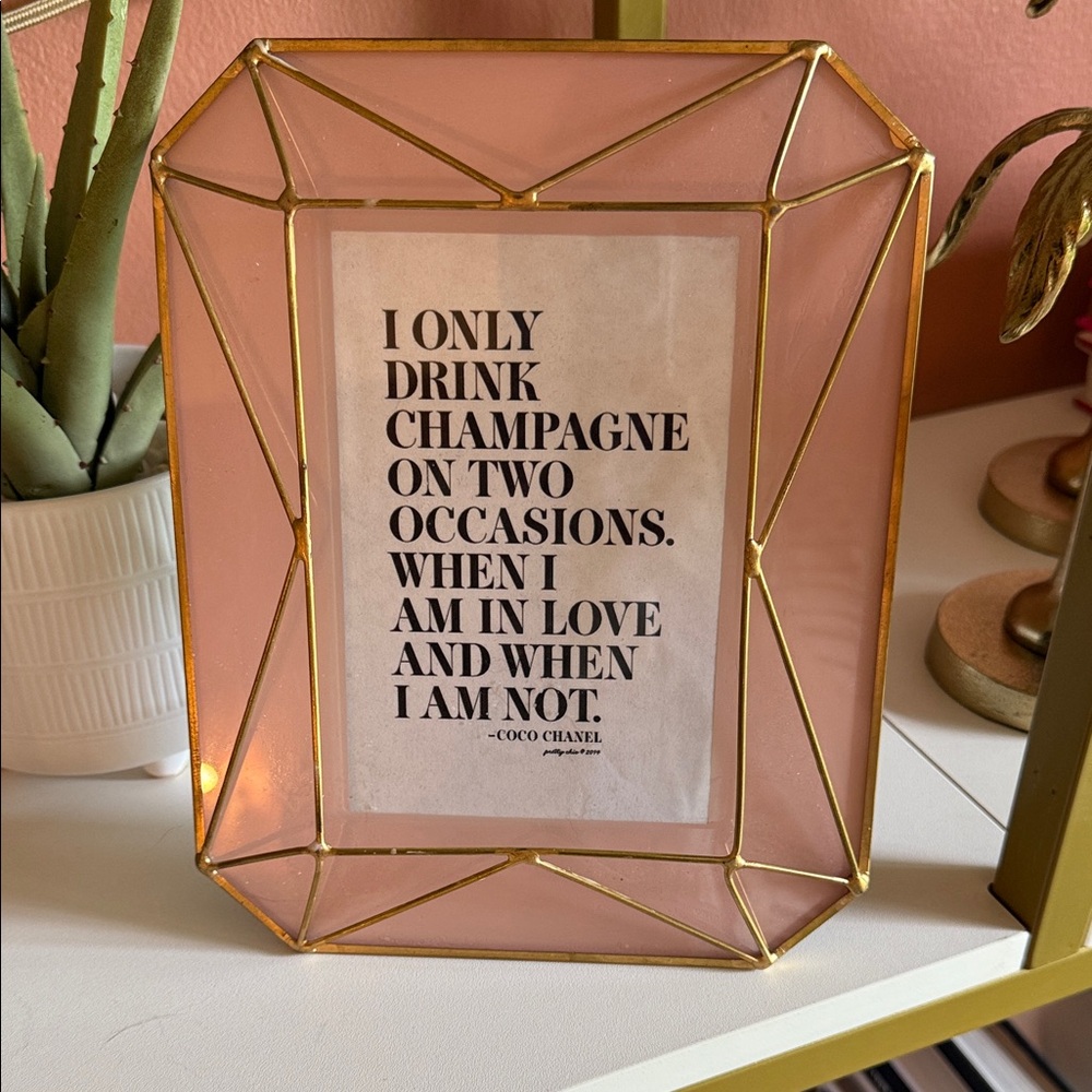 Geometric Pink and Gold Photo Frame